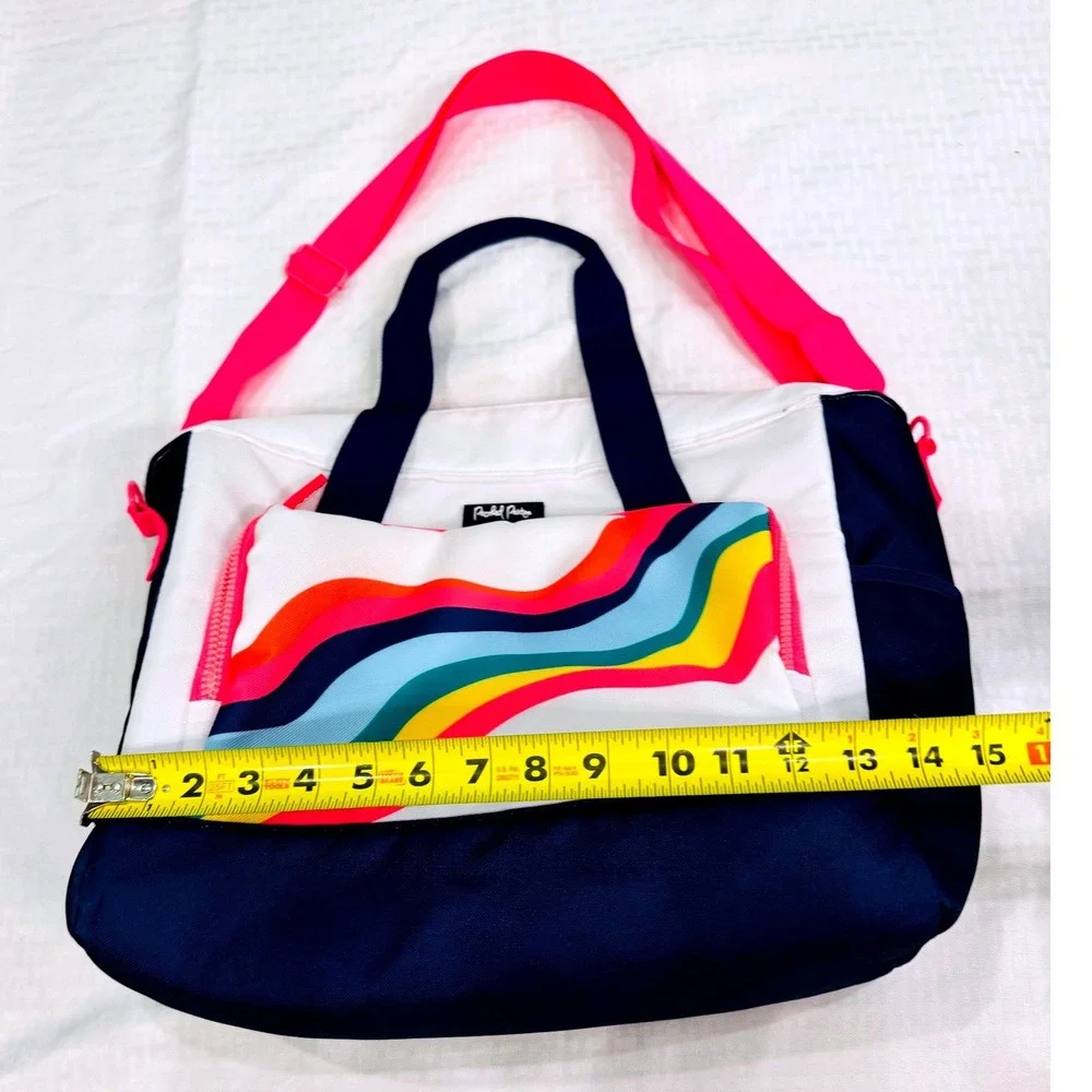 Packed Party Rainbow Tote Bag Duffel Weekender Pink Navy Shoulder Strap Preppy
